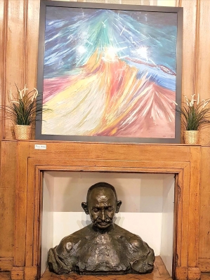 Gandhi’s statue & artwork by service users